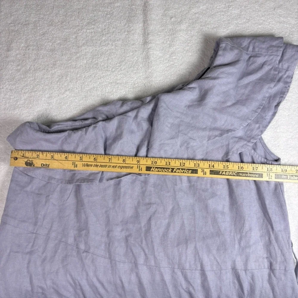 Nicole Miller One Shoulder Linen Dress Womens‎ Medium Periwinkle Kentucky Derby